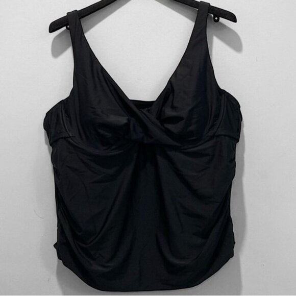 Black Tankini bikini two piece set size 2X - Picture 2 of 16